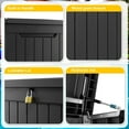 thumbnail image 4 of 230 gal Black Resin Outdoor Storage Deck Box - Waterproof, Lockable Lid & Handles for Patio Furniture, Garden Tools, 4 of 6