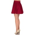 thumbnail image 4 of Simply Ravishing Women's Basic Versatile Stretchy Flared Casual Mini Skater Skirt (Size: XS-3X), 2X, Wine, 4 of 5