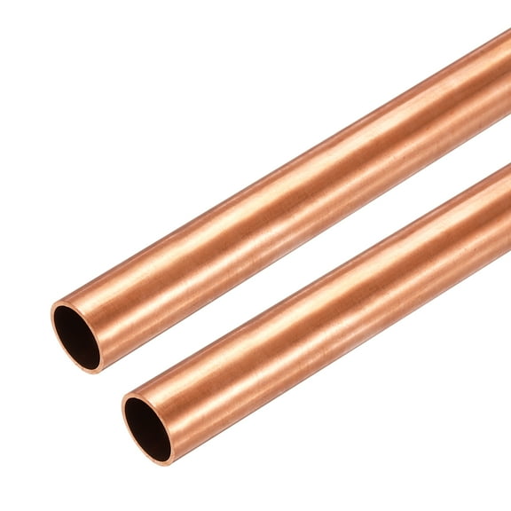 Uxcell Copper Round Tube, 16mm OD x 1mm Wall Thickness x 100mm(4") Length Pure Copper Tube Seamless Metal Straight Pipe Tubing for DIY Crafts Industry Construction(Pack of 2)