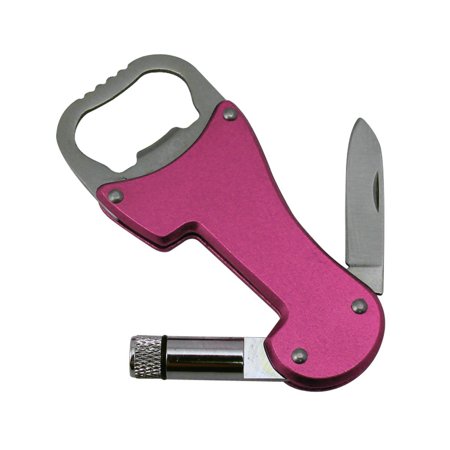 Dorcy 3-in-1 Bottle Opener LED Flashlight Folding Pocket Knife Keychain 41-1403