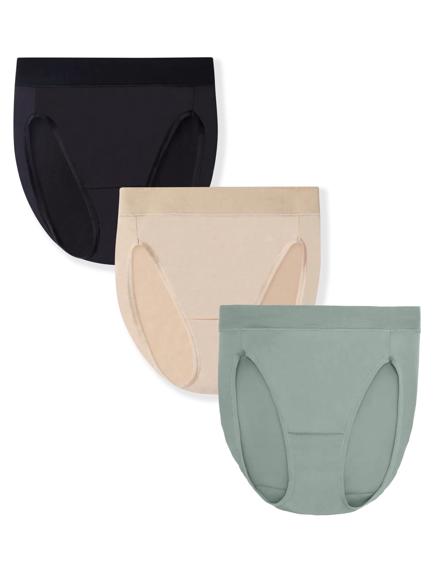 Vanity Fair Radiant Collection Women's 360 Comfort Hi-Cut Brief Underwear, 3-Pack, Sizes S-5XL