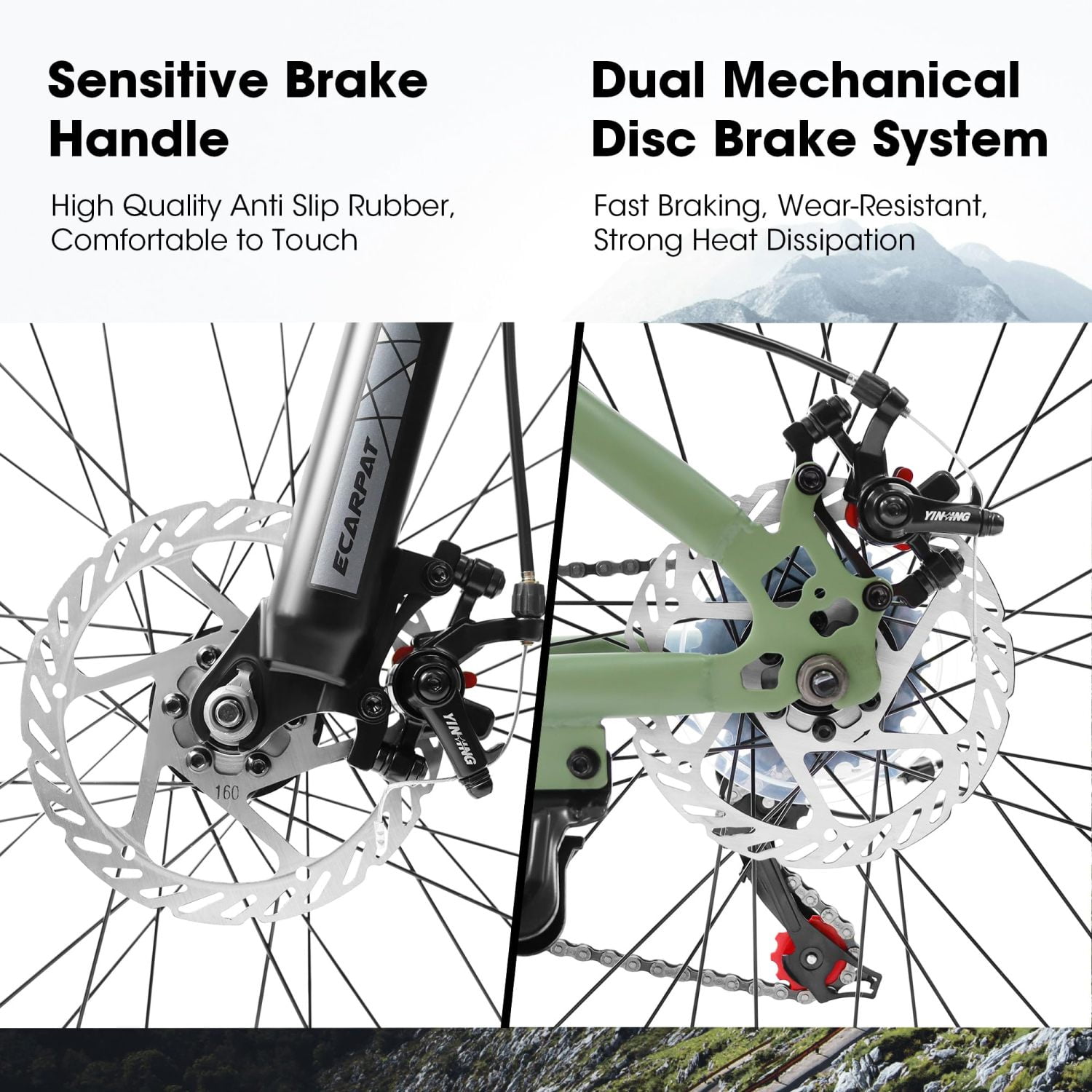 Ambifirner 27 Inch Mountain Bike, 21-Speed Disc Brake Trigger Transmission, Aluminum Frame Unisex Mountain Bike