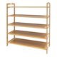 thumbnail image 5 of Zapatero de 5 niveles ajustable de bambú MDF, estante para zapatos para la entrada, organizador de zapatos con almohadillas antideslizantes, capacidad de almacenamiento para 15 pares de zapatos, 5 of 8
