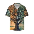 thumbnail image 5 of Daiia Seasonal Tree Reflection Men's Linen Shirts Short Sleeve Casual Shirts Button Down Shirt for Men Beach Summer Wedding Shirt-XX-Large, 5 of 6