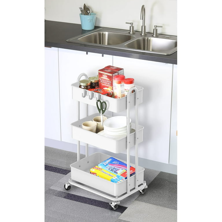 7 -Layer Chrome(Silver) Kitchen Shelf Metal Heavy-Duty Craft Free Standing  Storage Tool Cart Height Adjustable