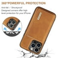 thumbnail image 6 of Allytechgroup 2 in 1 Detachable Wallet Case for iPhone 16 Pro Max with Cash Pocket & Cash Slots, [Magnetic Clasp] [Kickstand] Retro PU Leather Soft TPU Shockproof Anti-Scratch Slim Case, Brown, 6 of 9