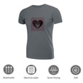 thumbnail image 3 of Coolnut Men's T Shirt Odor Protection Short, A Grey Kitten Peeks Out Of A Heart-Shaped Mens Short Sleeve Tees, Grey Crew-Neck Casual Tee Shirts, L, 3 of 6