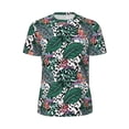 thumbnail image 5 of Wukai Tropical Leaves Print Men's Short-Sleeved Mesh T-Shirt,Quick-Dry Short Sleeve Workout T-Shirt-5X-Large, 5 of 8