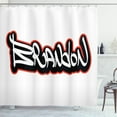 thumbnail image 1 of Ambesonne Brandon Shower Curtain, Urban Hip-hop Culture, 69"Wx84"L, Vermilion White, 1 of 3