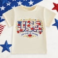 thumbnail image 2 of Xudanell Kids Toddler Little Girls 250 Years Anniversary USA Shirt 250th Birthday 4th of July T-Shirt Patriotic Top (Light Yellow, 5-6 Years), 2 of 5