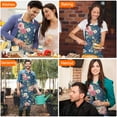 thumbnail image 4 of Pioneer Flower Floral Print Pattern Apron-Garden Aprons for Women with Pockets-Cotton Linen Waterproof Kitchen Cooking Gardening Aprons Adjustable for Kitchen,Cooking,BBQ and Salon 33x27 Inch, 4 of 7