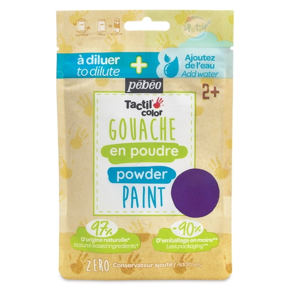 Pebeo Tactilcolor Powder Gouache Paint - Violet, 100 g (3.5 oz) Bag