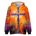 thumbnail image 5 of Men's Loose Fit Hoodie with Cross Print, Casual Long Sleeve Pullover Sweatshirt, Soft Fleece Streetwear for Fall Winter, Christmas Holiday, Daily Comfort,Blue,6XL, 5 of 5
