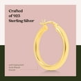 thumbnail image 3 of Gold Plated Sterling Silver 3mm Hoop Earrings - 25mm (1"") Diameter, 3 of 7