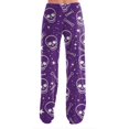 thumbnail image 5 of IYYVV Halloween Pajama Pants for Women Stretch Drawstring Lounge Pants Casual Pumpkin Ghost Printed Wide Leg Pjs Bottoms Purple 2XL, 5 of 5