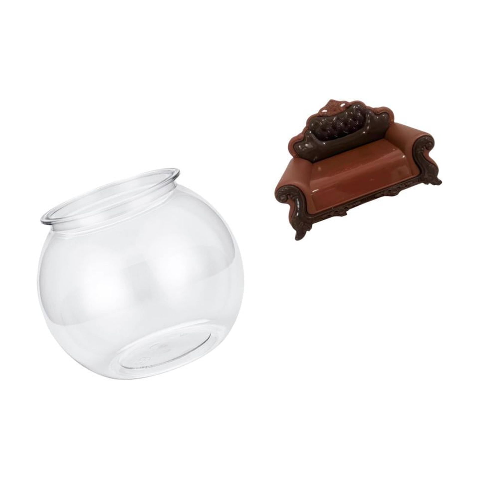 Desktop Aquarium Tank Transparent Small Fish Bowl Vase PP Material Ideal for Office Living Room Decor