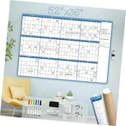 FREEAMG Large Wall Calendar - 52"x36" - Blank Undated Yearly Calendar - Whiteboard Premium Laminated Planner - Laminated Office Jumbo 12 Months Calendar