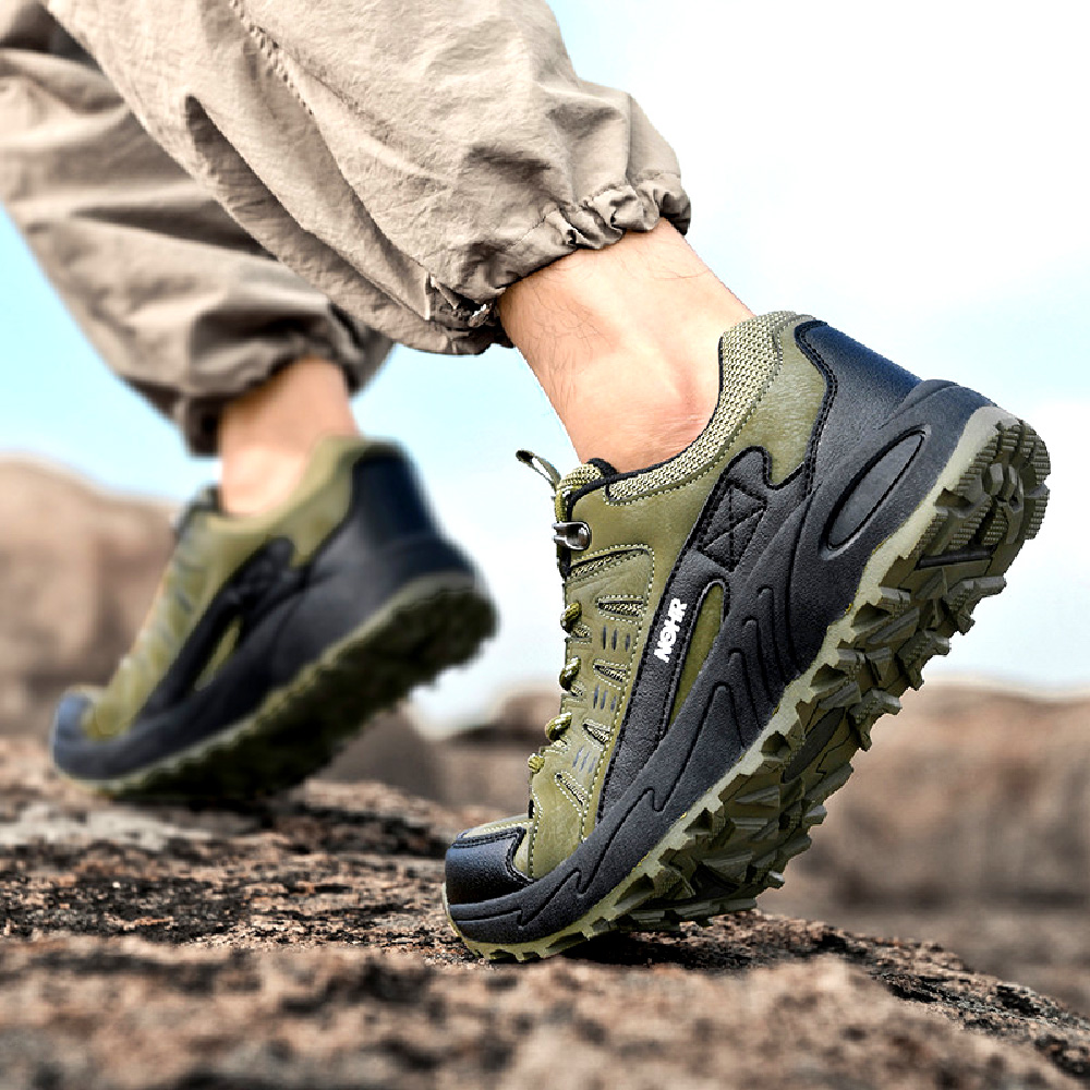 Mens Hiking Shoes Outdoor Lightweight Non-slip Breathable Sneakers Trekking Waterproof Comfortable Off-Road Shoes Green 11.5 US