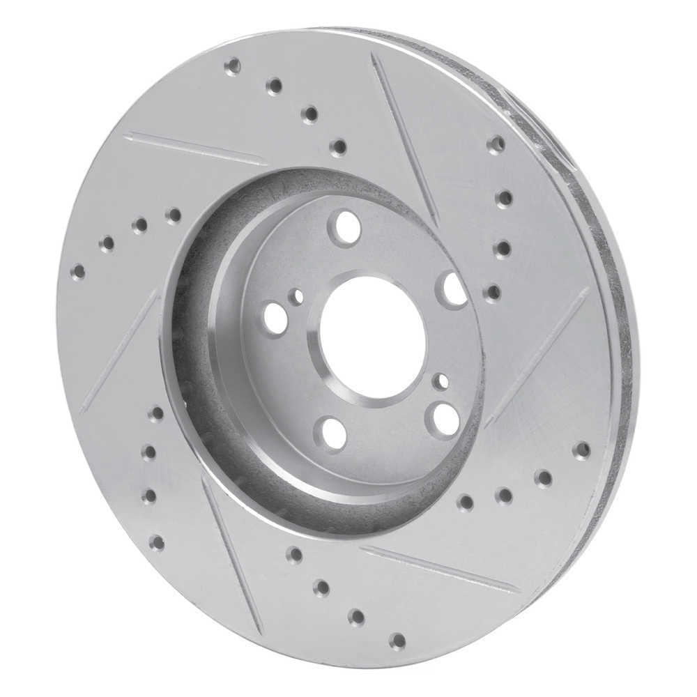 Dynamic Friction Company 631-76059L DFC Brake Rotor - Drilled And Slotted - Silver