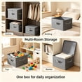 thumbnail image 2 of AWAYTR Collapsible Fabric Storage Box with Lid, Stackable Closet Organizer Bin with Handles, Foldable Clothes Storage Container for Wardrobe, Bedroom, Toys & Books, 2 Pack, 2 of 7