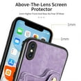 thumbnail image 3 of Wallet Case for iPhone X / XS, Ring Holder Kickstand Retro Premium Leather Credit Card Holder [ RFID Blocking ] Case with Wrist Strap Back Magnetic Clasp Flip For iPhone X / XS, Purple, 3 of 14