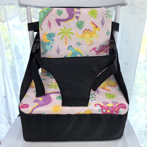 GOLDCOLIN Toddler Booster Seat Folds into Diaper Bag with Mesh & Side Pockets Storage for Diapers Bottles Waterproof Portable Adjustable Straps Non-Slip