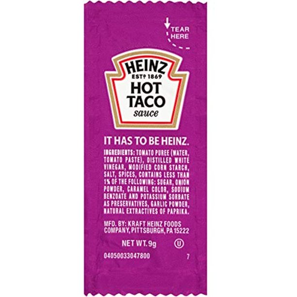 Heinz Hot Taco Sauce 03 Oz Packets Pack Of 500 9317