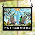 thumbnail image 1 of Atrapasueños personalizado "Tú, yo y los perros", adorno para ventana con retrato de pareja, regalo para pareja, marido y mujer, estilo 6, 1 of 7