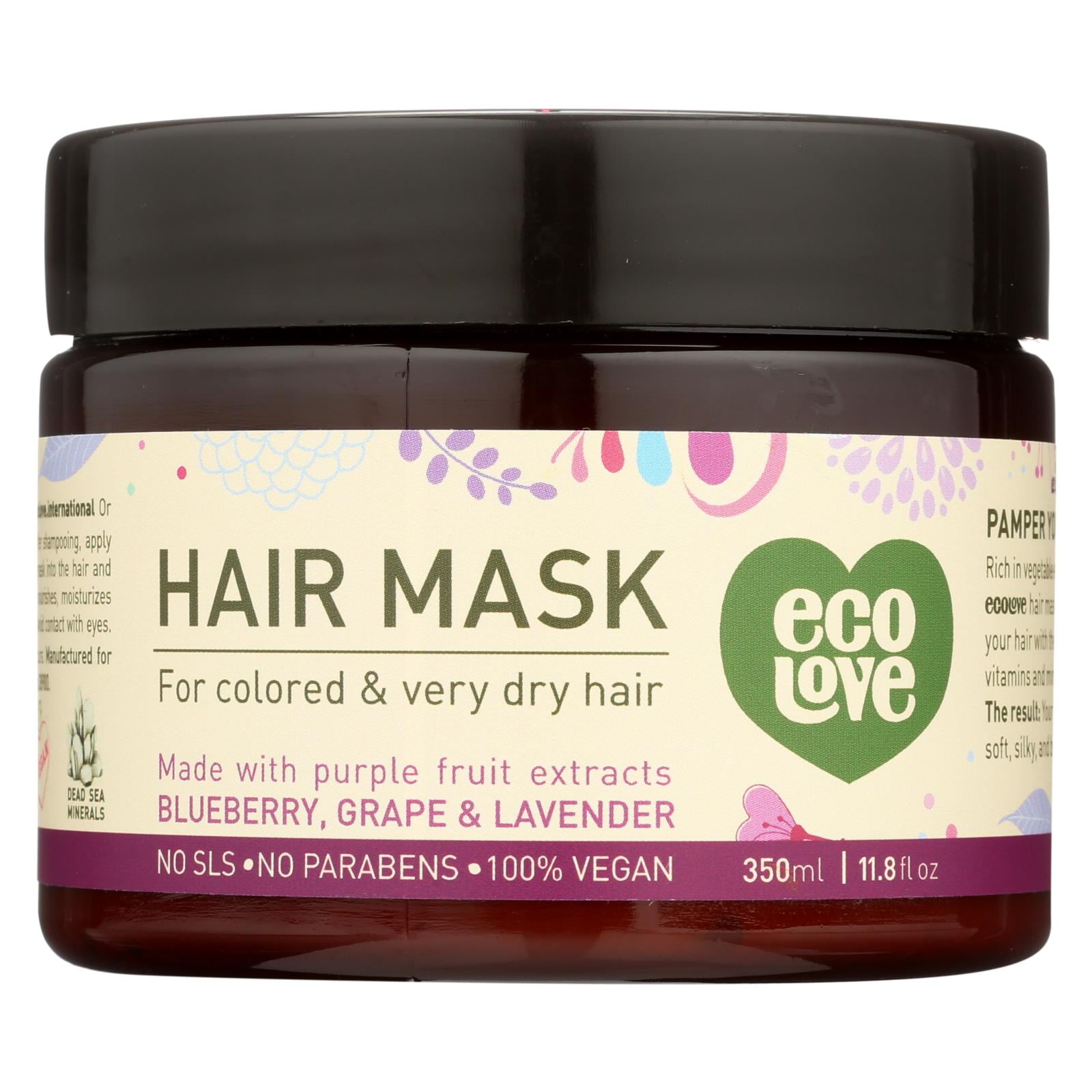 Ecolove Hair Mask Purple Fruit Hair Mask For Colored and Very Dry Hair Case of 1 11.8 oz