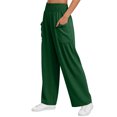 thumbnail image 4 of Womens Baggy Wide Leg Palazzo Pants Summer Casual Boho Smocked High Waist Lounge Trousers Beach Travel Vacation Pants S, 4 of 5