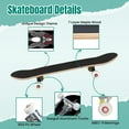 thumbnail image 4 of 31'' Complete Skateboard 7 Layer Canadian Maple Double Kick Deck Skateboards skull wing gothic ornament Skate Board for Beginner Adult Gifts, 4 of 5