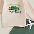 thumbnail image 4 of Karoyedx Winter Newborn Clothes Toddler Baby Boy Fall Winter Outfits Sweatshirt with Joggers Pants Long Sleeve,Cewneck Pullover Tops Elastic Waist Sweatpants Green Size,6-12 Months, 4 of 4