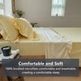 thumbnail image 4 of Yellow Gingham Ruffle Queen Sheet Set, Yellow Soft Pre-Washed Microfiber Plaid Queen Bed Sheets, 4-Pieces Farmhouse Sheet Set with Deep Pocket, 4 of 16