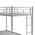 thumbnail image 5 of Euroco Modern Metal Twin over Twin Bunk Bed with Trundle for Kids Teens, 3 Twin Size Beds, Solid Ladder and Safety Guardrails, Silver, 5 of 14