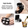 thumbnail image 3 of 2 Pack Ice Cube Trays for Cocktail, Silicone 3D Skull Ice Cube Tray and Sphere Ice Ball Mold with Ice Cube Clamp, Funny Ice Skull for Whisky, Easy Release Black, 3 of 7
