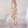 thumbnail image 3 of Picia Retro Autum Mushrooms Pattern Women’s Long-Sleeve Sleepwear Set - Soft 2-Piece Loungewear with Pockets, Comfy PJs for Relaxing Nights-XX-Large, 3 of 7