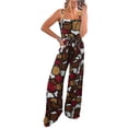 thumbnail image 2 of Aayomet Jumpsuits For Women Women Casual Button Jumpsuits Strap Flower Print Vintage Jumpsuit Long Jumpsuit Pant Loose Elegant, XL, 2 of 5