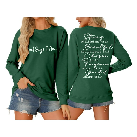 Women Sweatshirt Long Sleeve Sweatshirt Sweatshirt Pullover Women Green Sweatshirt Winter Outfits for Women 2025 Trendy Women Fashion