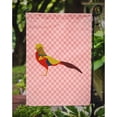 thumbnail image 3 of Golden or Chinese Pheasant Pink Check Garden Flag, 3 of 3