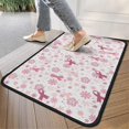 thumbnail image 4 of Pink Breast Cancer and Pioneer Flower Door Rugs,Washable Non Slip Door Mats Indoor,Decorative Door Mats,Entry Mat Indoor for Entrance,Bedroom,Kitchen,Bathroom,30"x17", 4 of 6