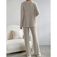 thumbnail image 4 of Lounge Sets for Women Ribbed Knit Outfits Pajamas Sets 2 Piece Long Sleeve Sweatsuits with Pockets Shermie, 4 of 5