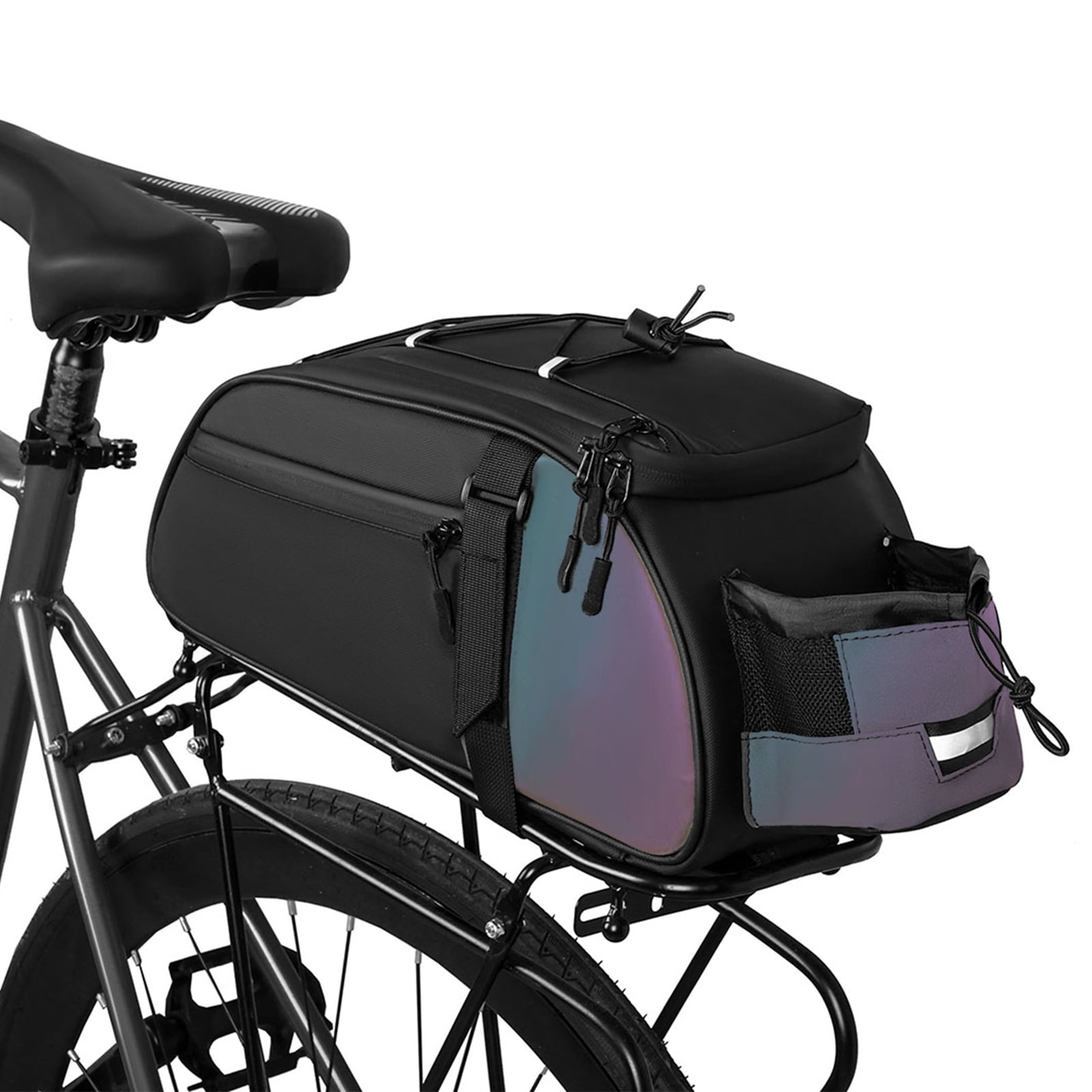 Waterproof Bicycle Rack Bag 8L Multi-Functional Bike Rear Trunk Pannier 14.96 in / 38 cm Capacity Tail Pack for Mountain and Commuter Bikes Colorful