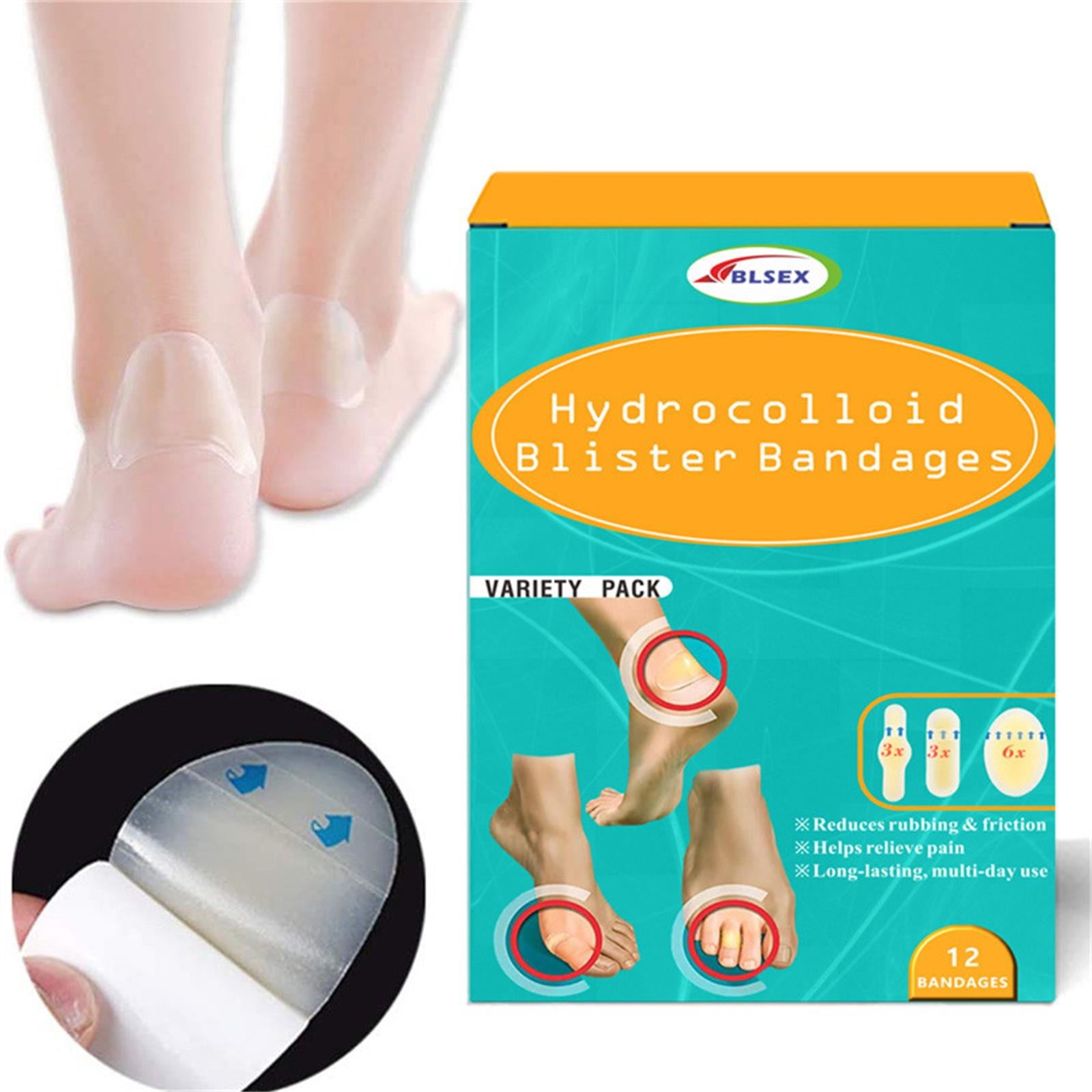 Blister Bandages 28Pcs Blister Pads Waterproof Blister Gel Guard Bandages  for Foot Forefoot Toe Fingers Heel Blister Prevention Pads Blister Cushions