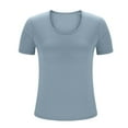 thumbnail image 5 of BSDJILFG Plus Size Lounge Top with Built-In-Bras L-5XL,Comfort Fit Wire-Free Pajama Top with Soft Cups,Summer Casual Short Sleeve Crewneck Oversized Sleep T-Shirts, 5 of 7