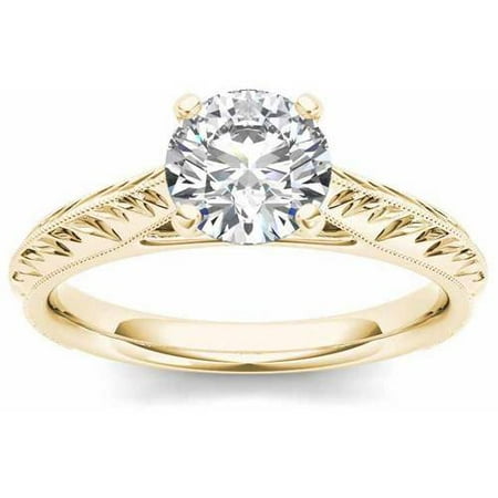 1 Carat T.W. Diamond Solitaire Vintage 14kt Yellow Gold Engagement Ring