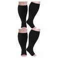 thumbnail image 4 of Calcetines de compresión Qarigey pantorrilla ancha multicolor 2Conjunto Negro/Puntera 6XL, 4 of 6
