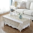 thumbnail image 4 of Table Cloth Gold Velvet Silver Europe Luxury Embroidered Table Dining Table Cover Rectangle TableCloths Lace Cabinet Dust Cover (HM898,85X235cm), 4 of 7