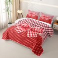 thumbnail image 3 of Erosebridal Girls Red Plaid Bowknot Twin Quilt Set,Teens Vintage Polka Dots Flowers Twin Coverlet Set, 3 of 7