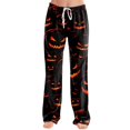 thumbnail image 5 of Halloween Pajama Pants Women Funny Halloween Print Stretch Comfy Lounge Pants Casual Sleepwears, 5 of 5