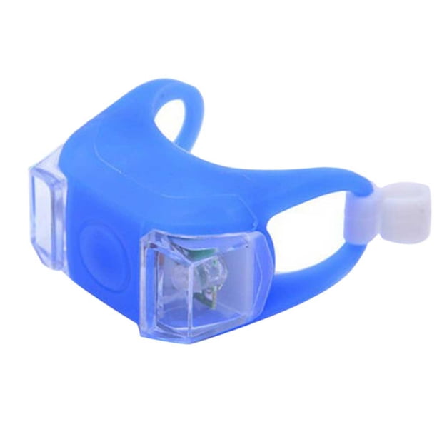 Yuarrent Luces de silicona para bicicleta de Color arcoíris, resistente al agua, para ciclismo, luz de seguridad delantera y trasera, manillar, Ciclismo Azul